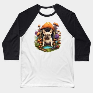 French Bulldog In a Fairy Forest Baseball T-Shirt